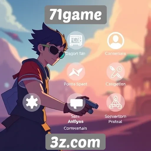 Visão geral das funcionalidades do 71game